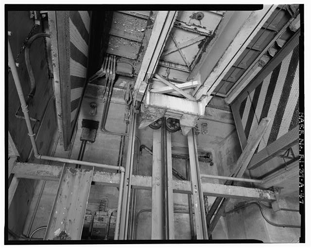 Quincy, MA, BO-37, Launch Area, Underground Missile Storage Structure, detail of elevator VIEW EAST