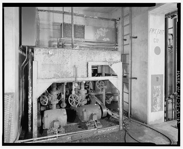 Quincy, MA, BO-37, Launch Area, Underground Missile Storage Structure, interior detail of water and hydraulic pumps VIEW WEST