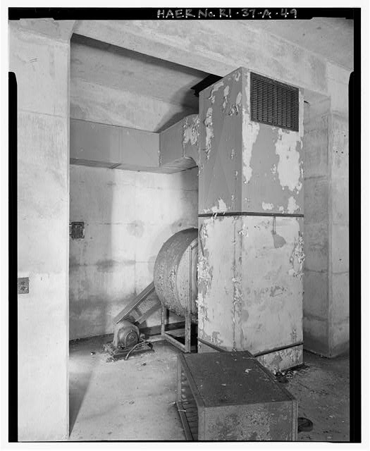 Quincy, MA, BO-37, Launch Area, Underground Missile Storage Structure, interior detail of air vent system VIEW WEST
