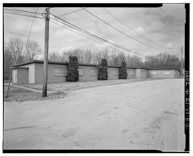 Control Area, Barracks VIEW NORTHWEST, EAST AND NORTH ELEVATION