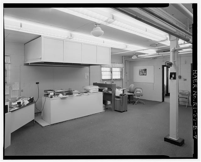 Control Area, Mess Hall, interior view of former kitchen VIEW SOUTHWEST