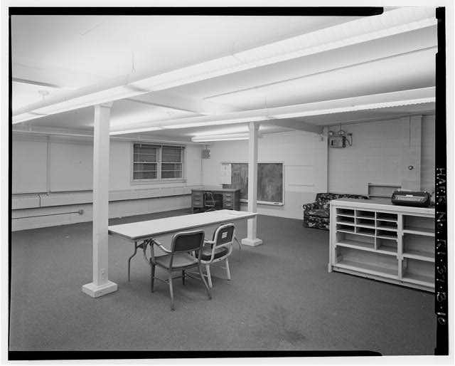 Control Area, Administration Building, interior view of former day room VIEW SOUTHEAST