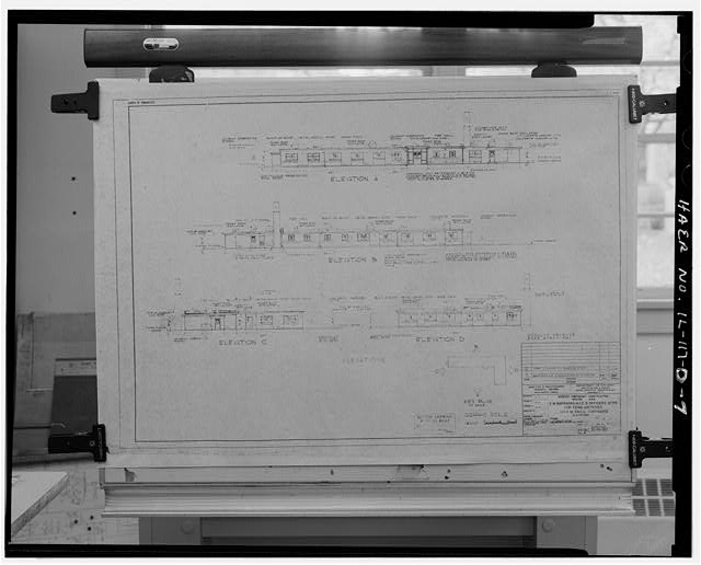 PHOTOCOPY, ELEVATIONS FOR E.M. BARRACKS, N.C.O. AND OFFICERS QUARTERS