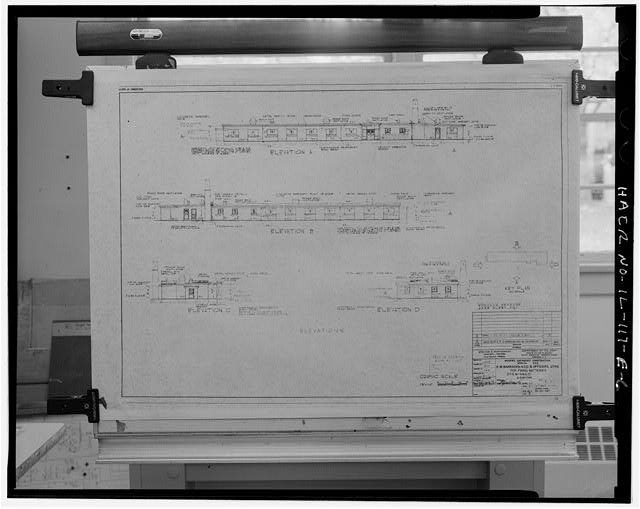 PHOTOCOPY, ELEVATION DRAWING FOR E.M. BARRACKS, N.C.O. AND OFFICERS QUARTERS