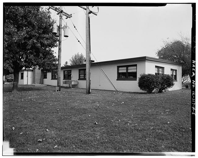 ADMINISTRATION BUILDING, RIGHT AND LEFT SIDES, LOOKING NORTHEAST