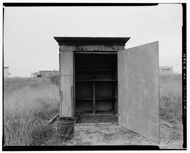 Acid Storage Shed, off northeast corner of silo complex looking south