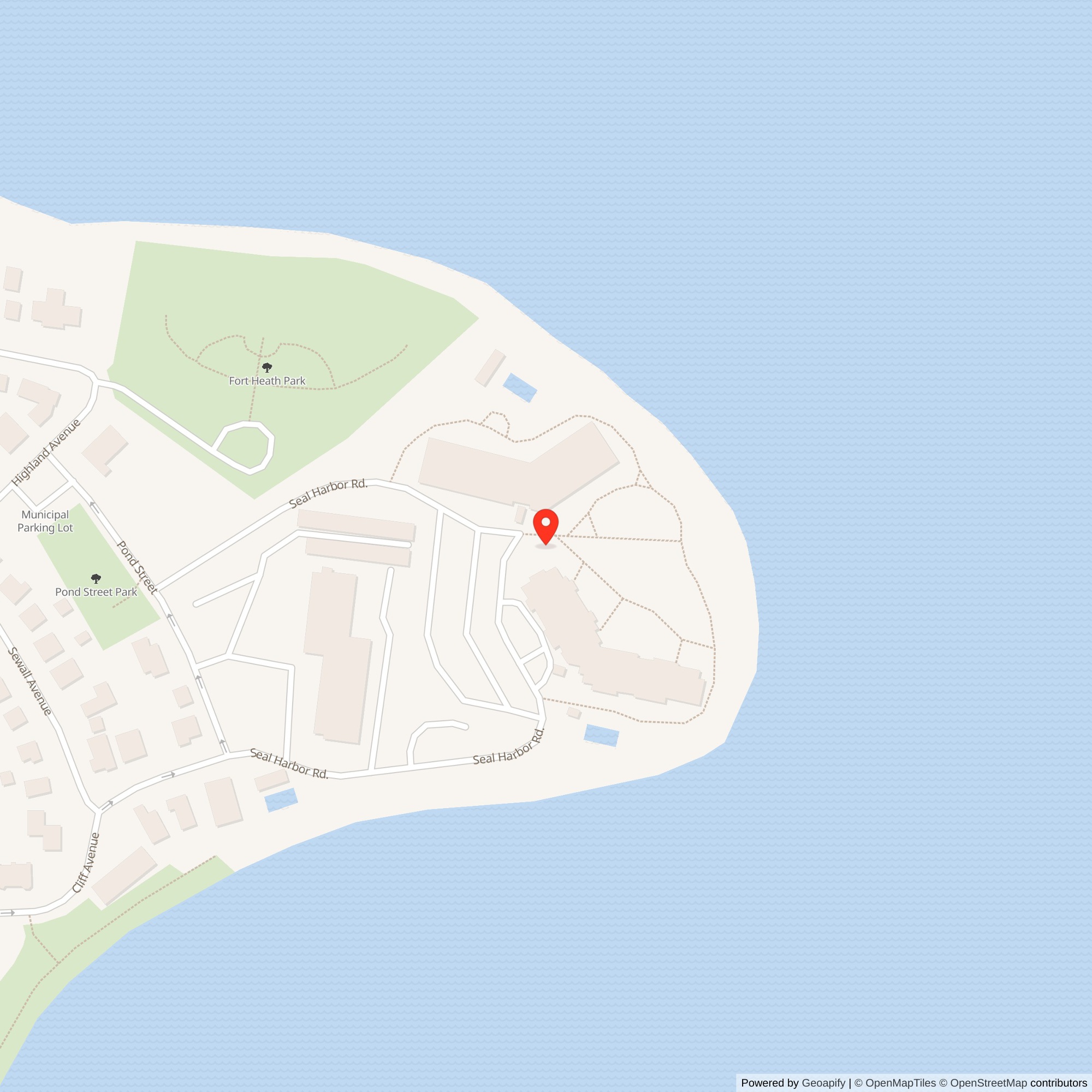 Map showing location of Nike Site B-21 Missile Master (Fort Heath), Massachusetts
