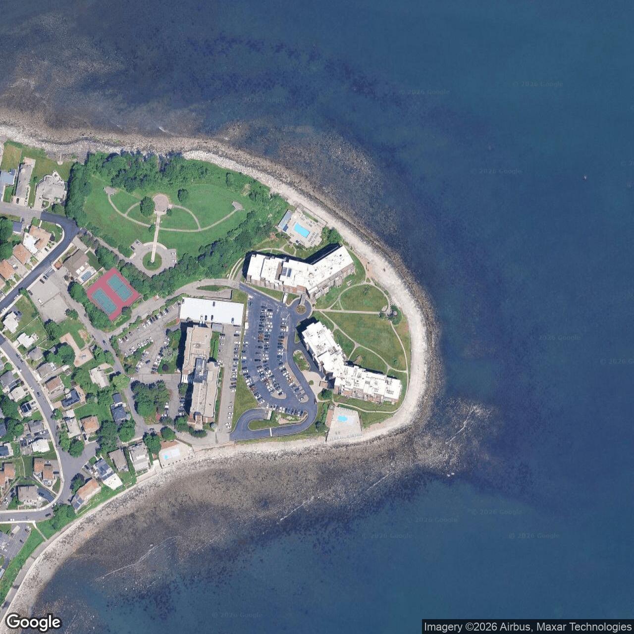 Current Google Satellite Image of Nike Site B-21 Missile Master (Fort Heath), Massachusetts