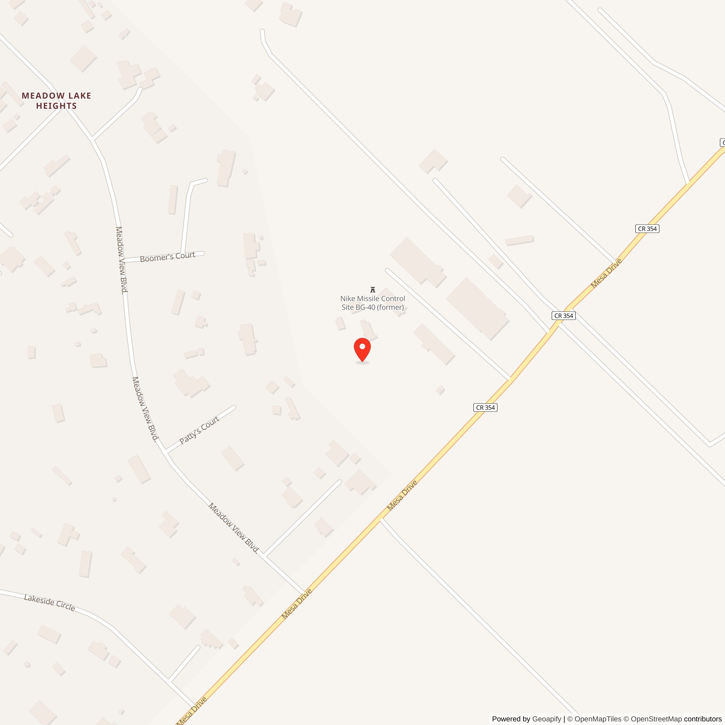 Map showing location of Nike Site BG-40C, Texas