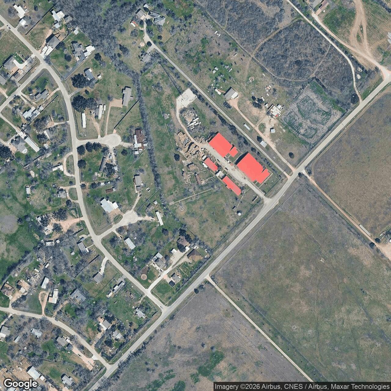 Current Google Satellite Image of Nike Site BG-40C, Texas