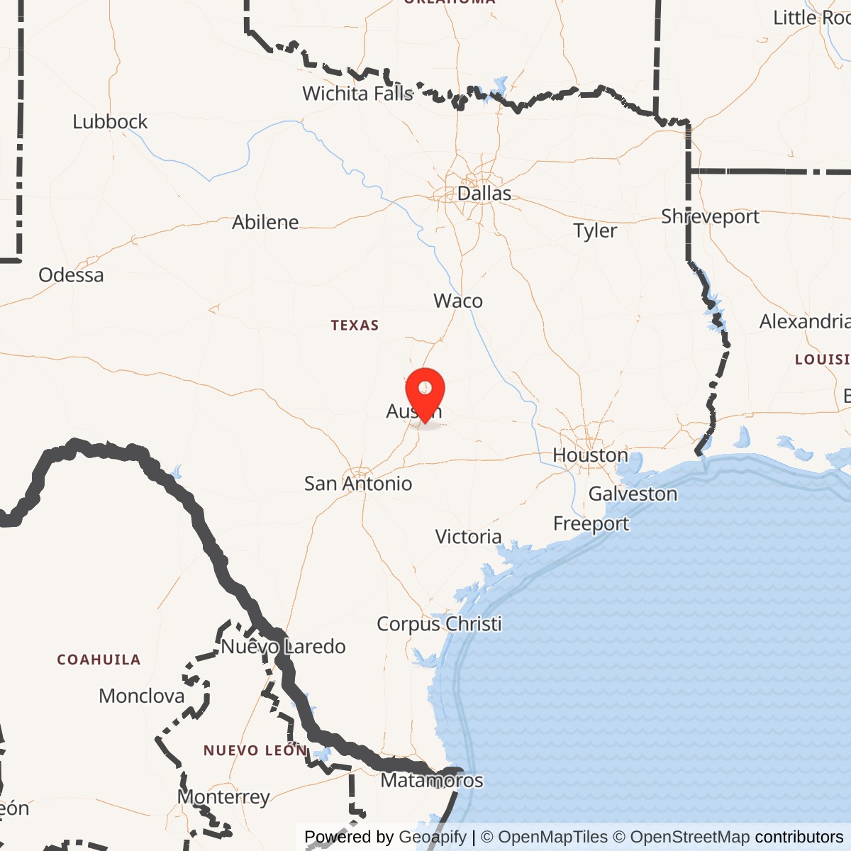 Map showing location of Nike Site BG-40L, Texas