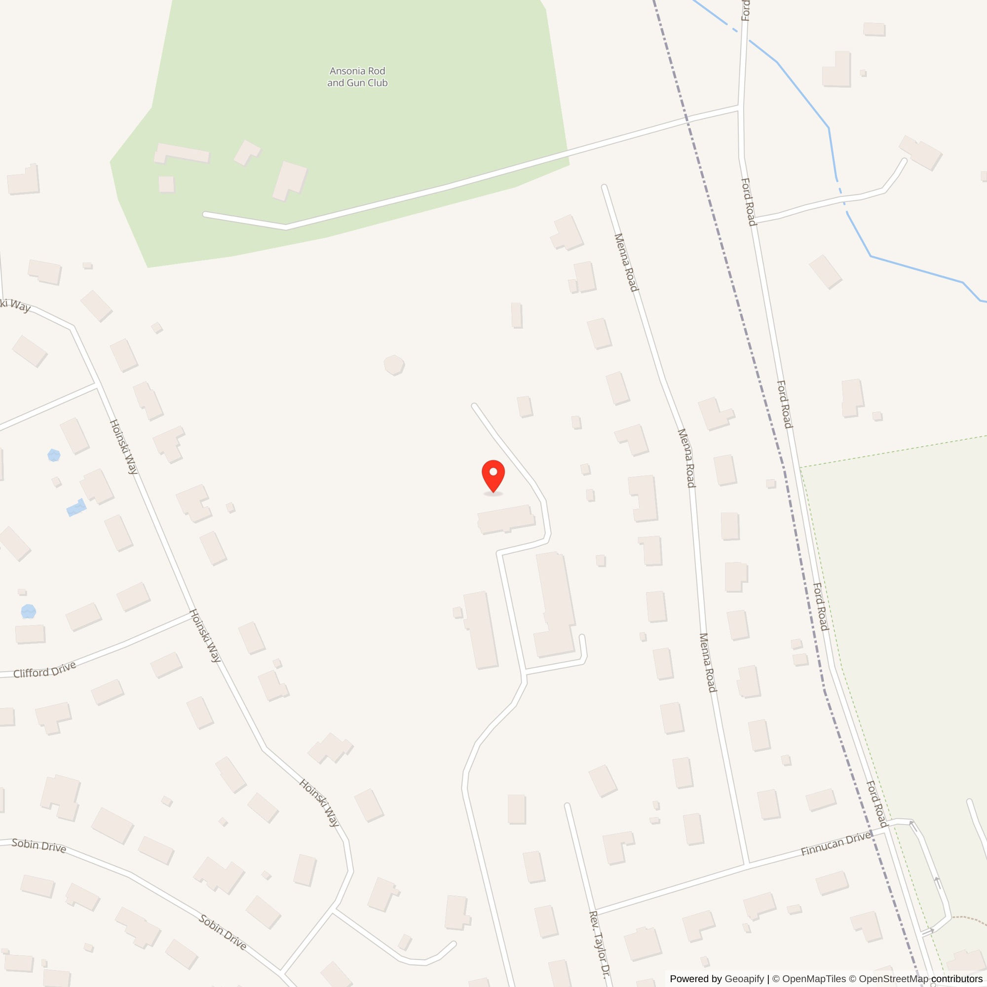 Street Level Map showing location of Nike Site BR-04 IFC, Connecticut