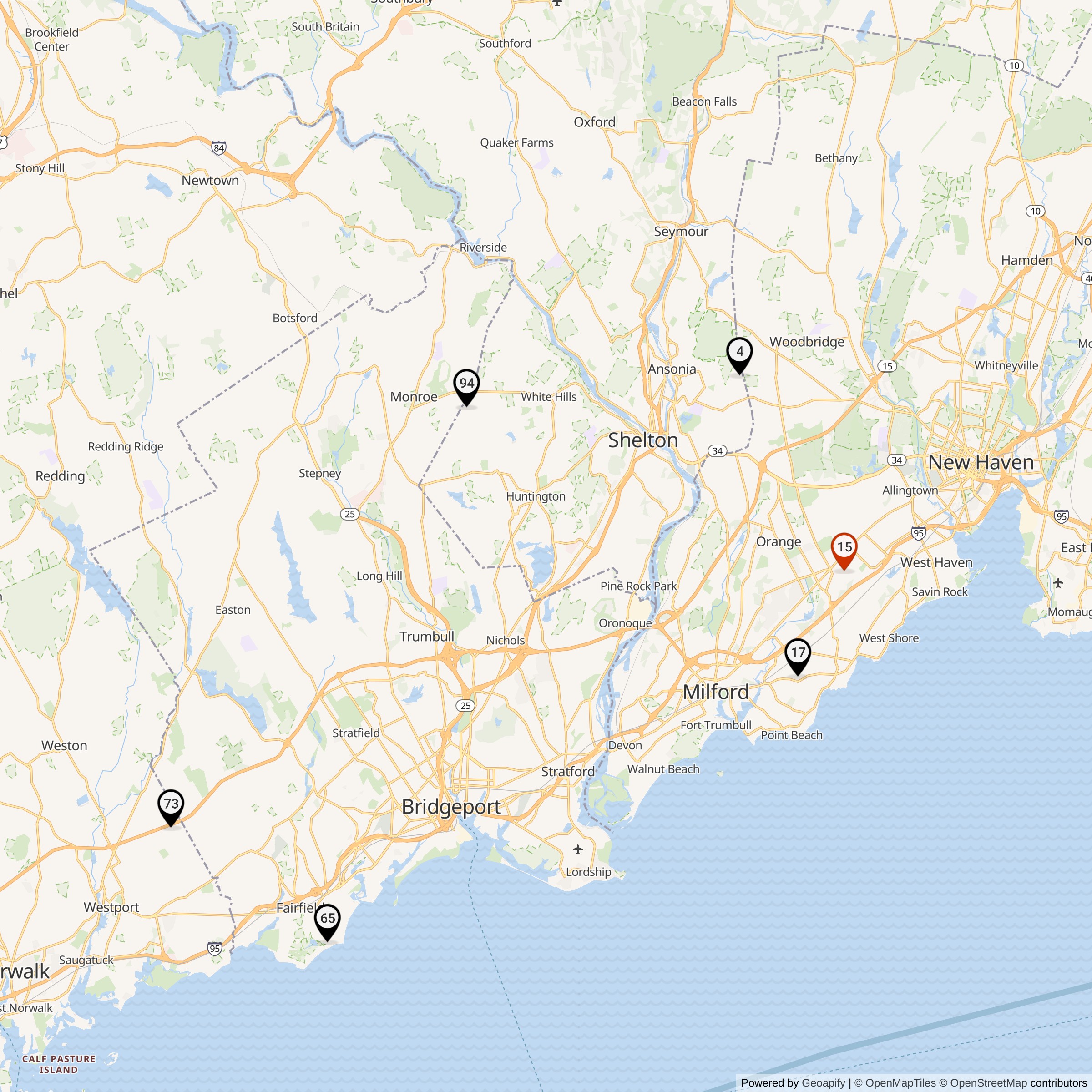 Map Showing Bridgeport Defense Area Nike IFC Locations