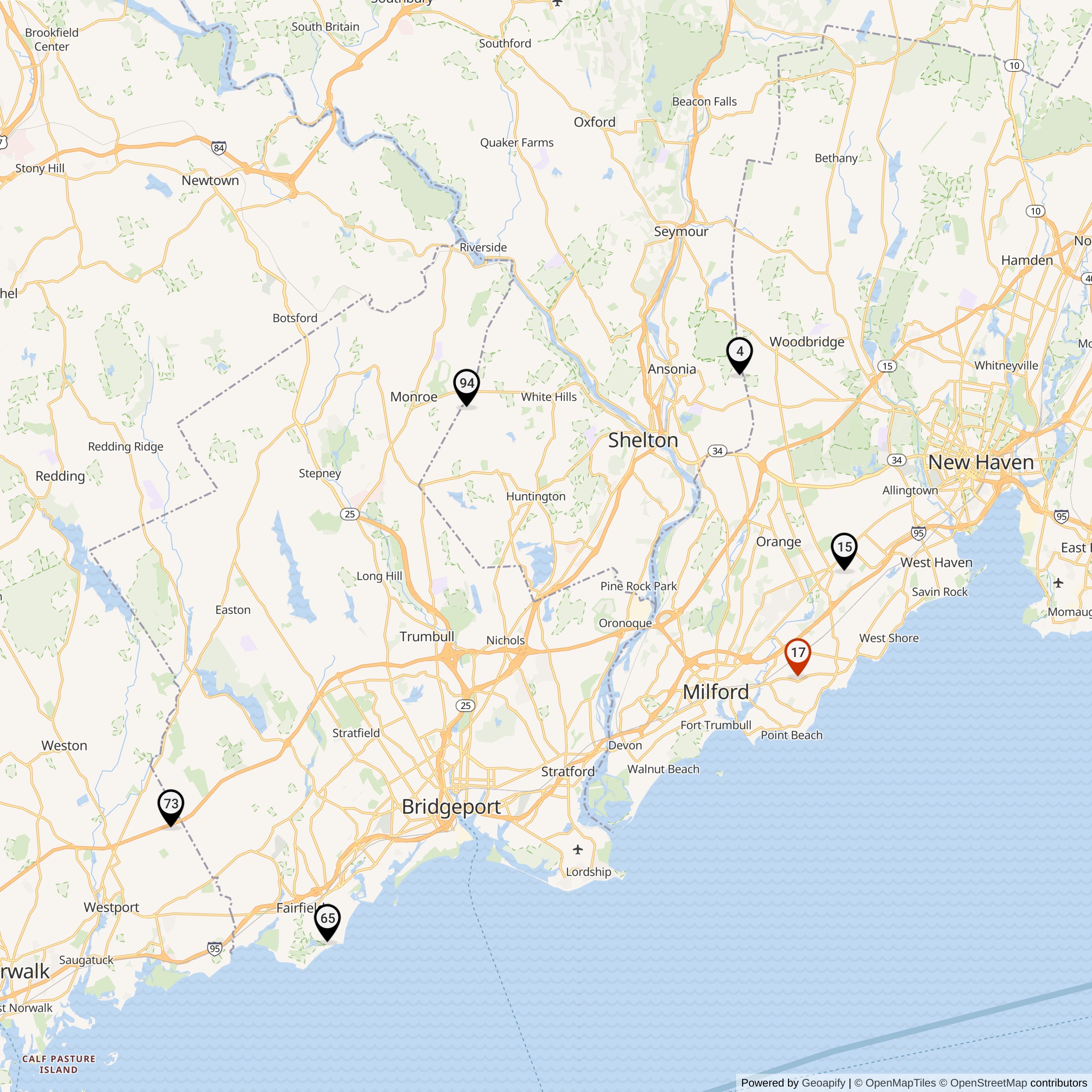 Map Showing Bridgeport Defense Area Nike IFC Locations