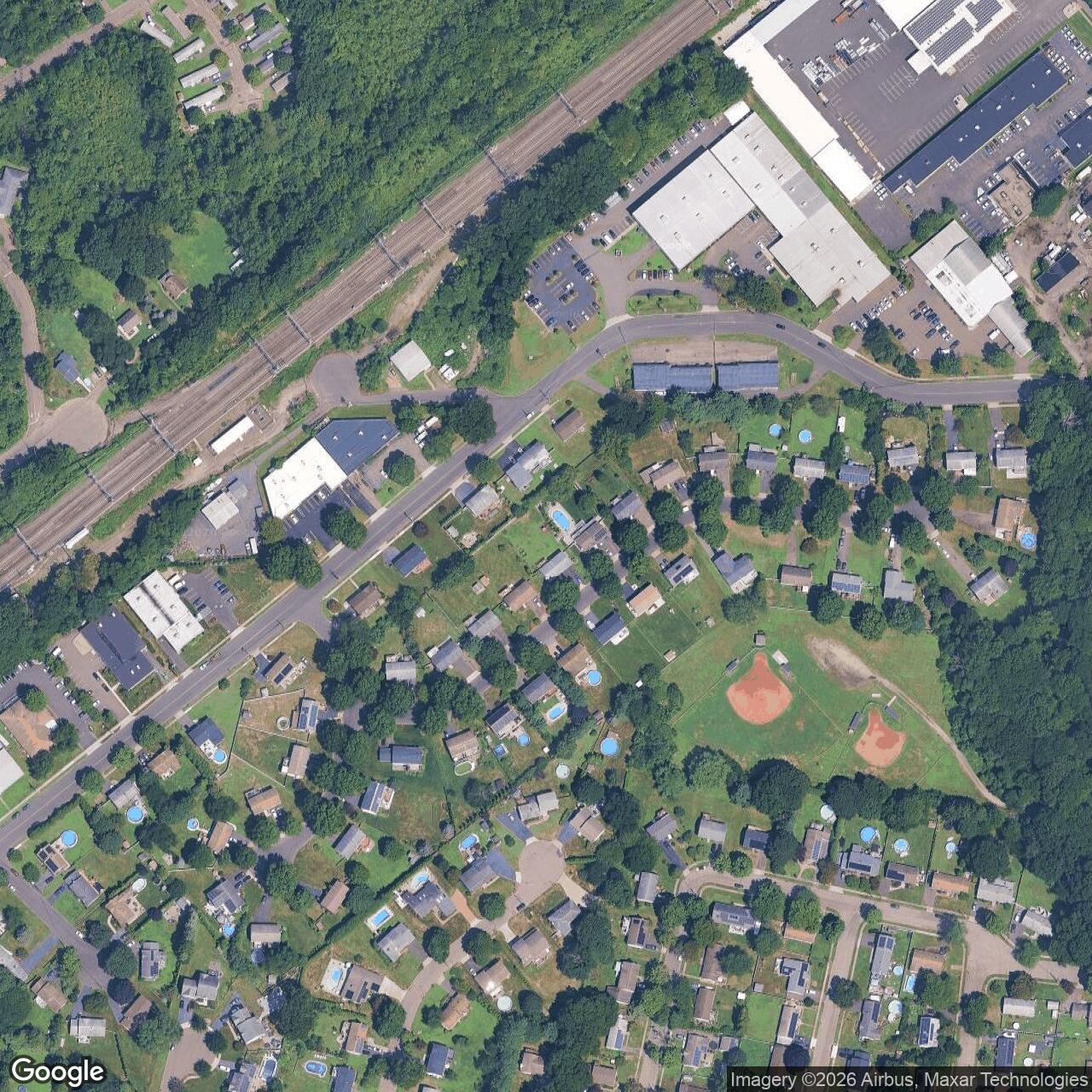 Current Google Satellite Image of Nike Site BR-17 Launch Area, Connecticut