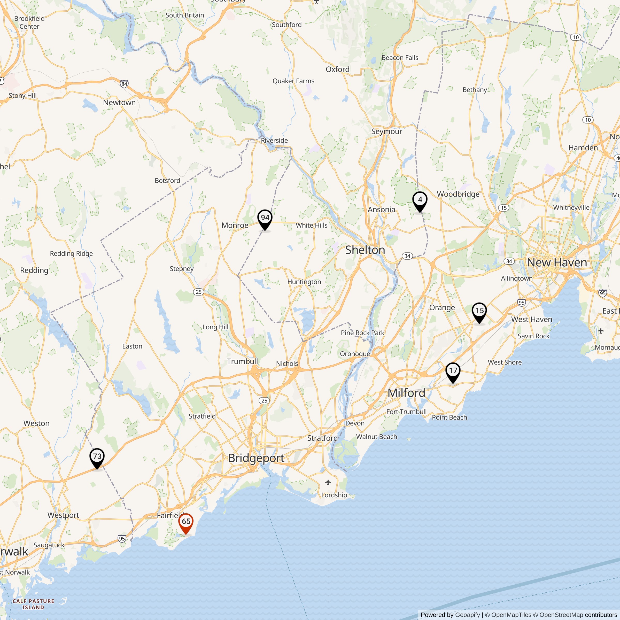 Map Showing Bridgeport Defense Area Nike IFC Locations