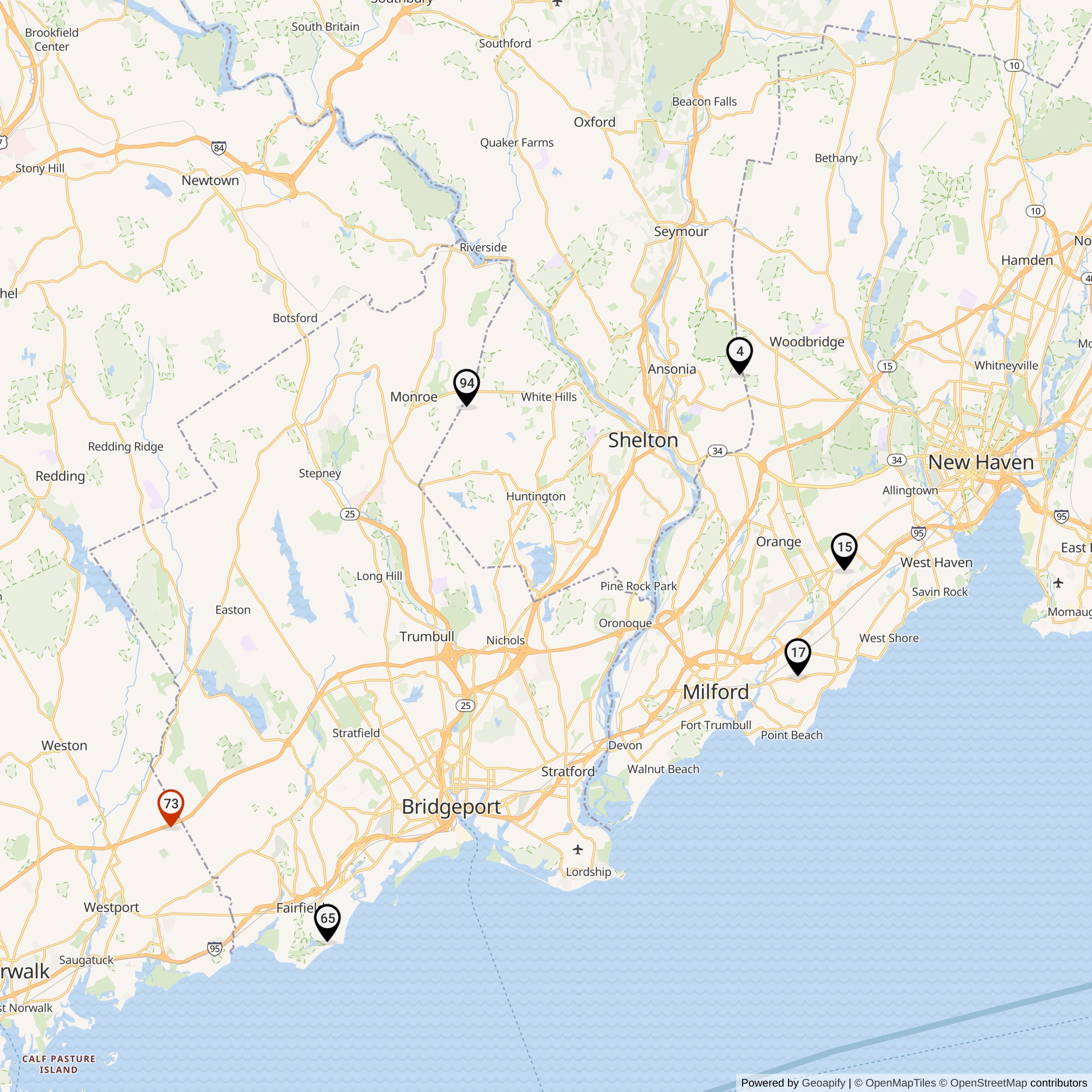Map Showing Bridgeport Defense Area Nike IFC Locations