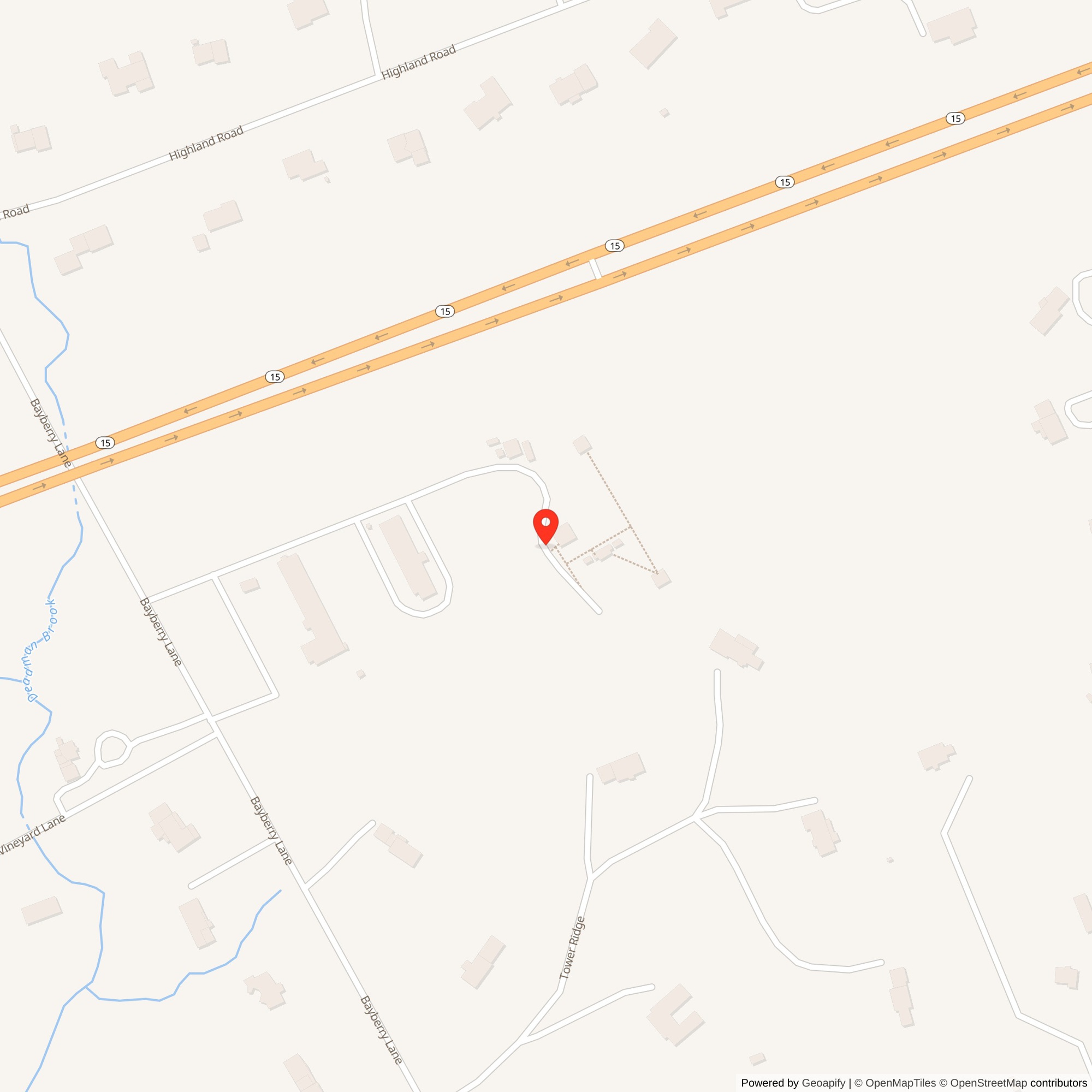 Street Level Map showing location of Nike Site BR-73 IFC, Connecticut