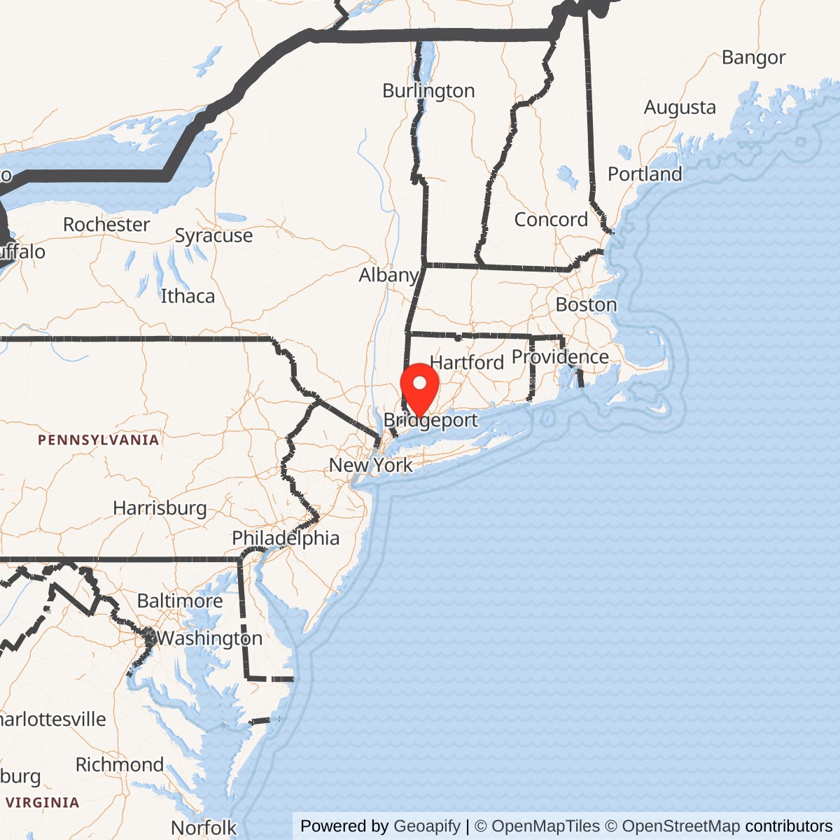 Map showing location of Nike Site BR-73 IFC, Connecticut