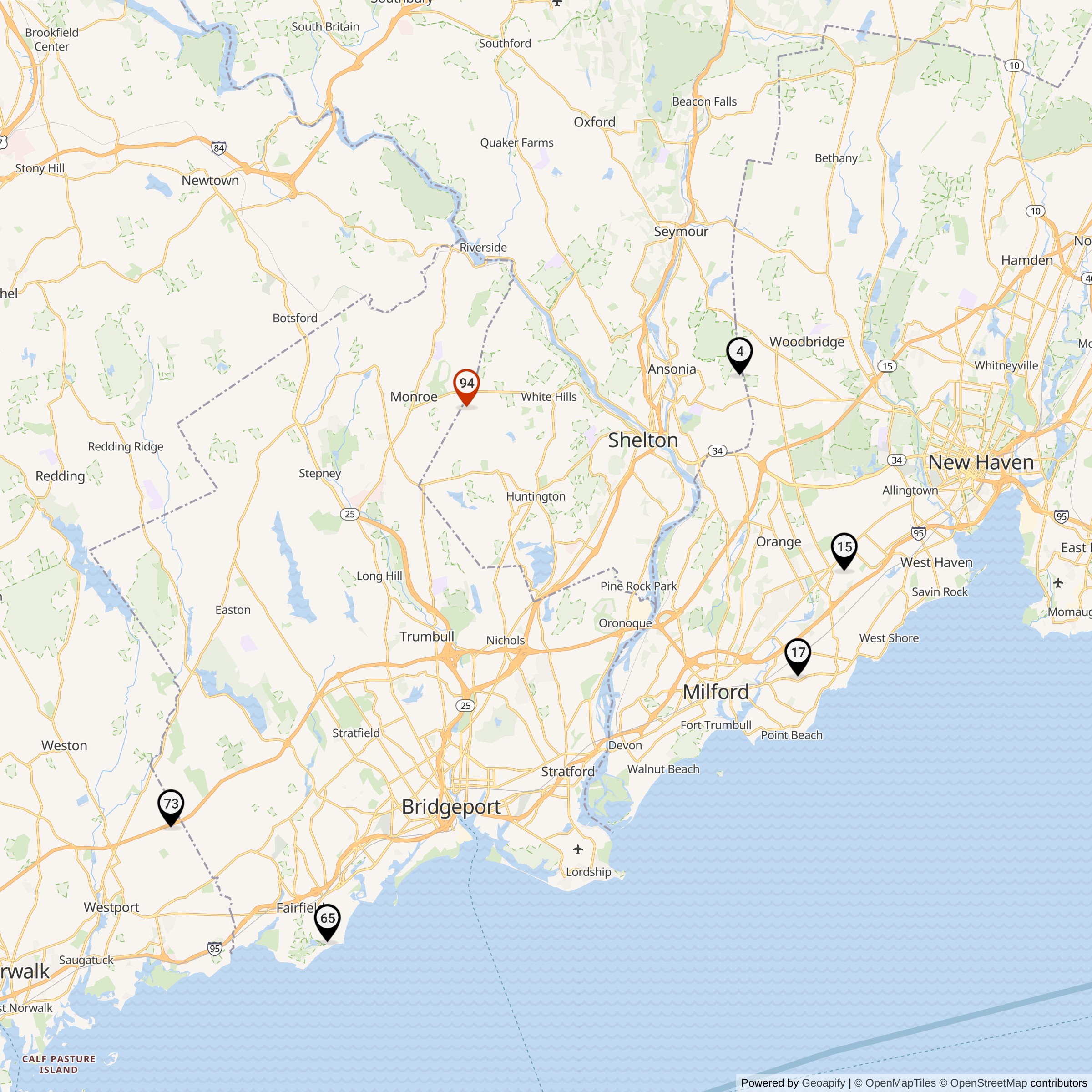 Map Showing Bridgeport Defense Area Nike IFC Locations