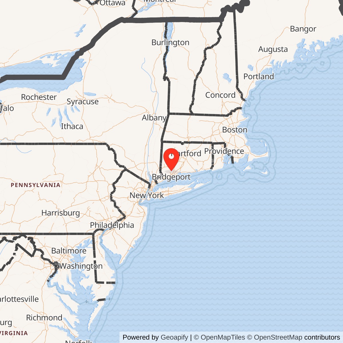 Map showing location of Nike Site BR-94 Launch Area, Connecticut