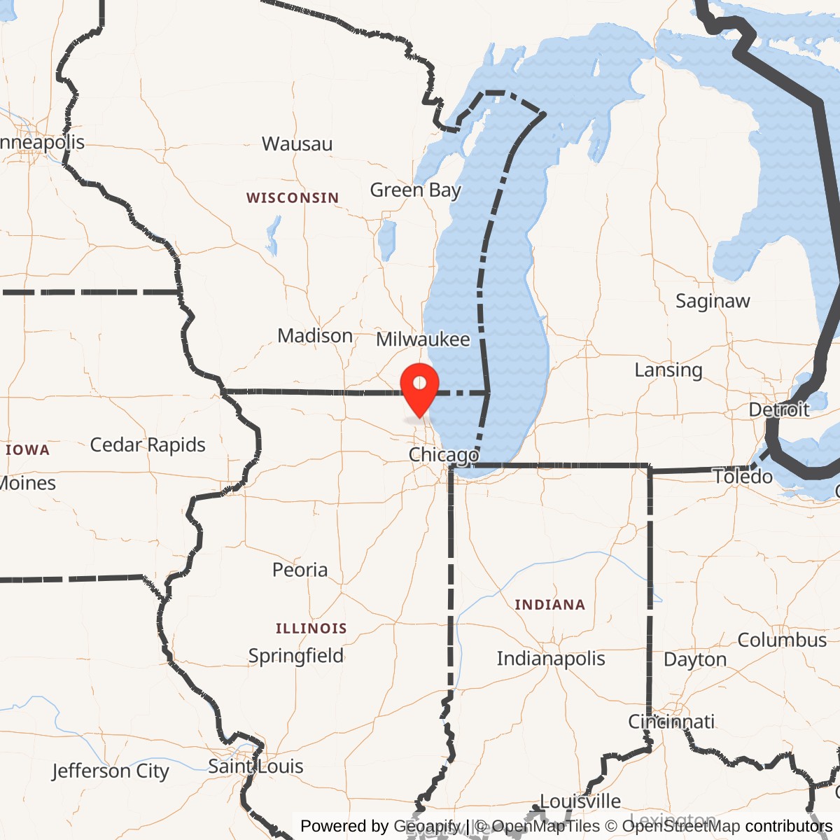 Map showing location of Nike Site C-94 IFC, Libertyville Illinois