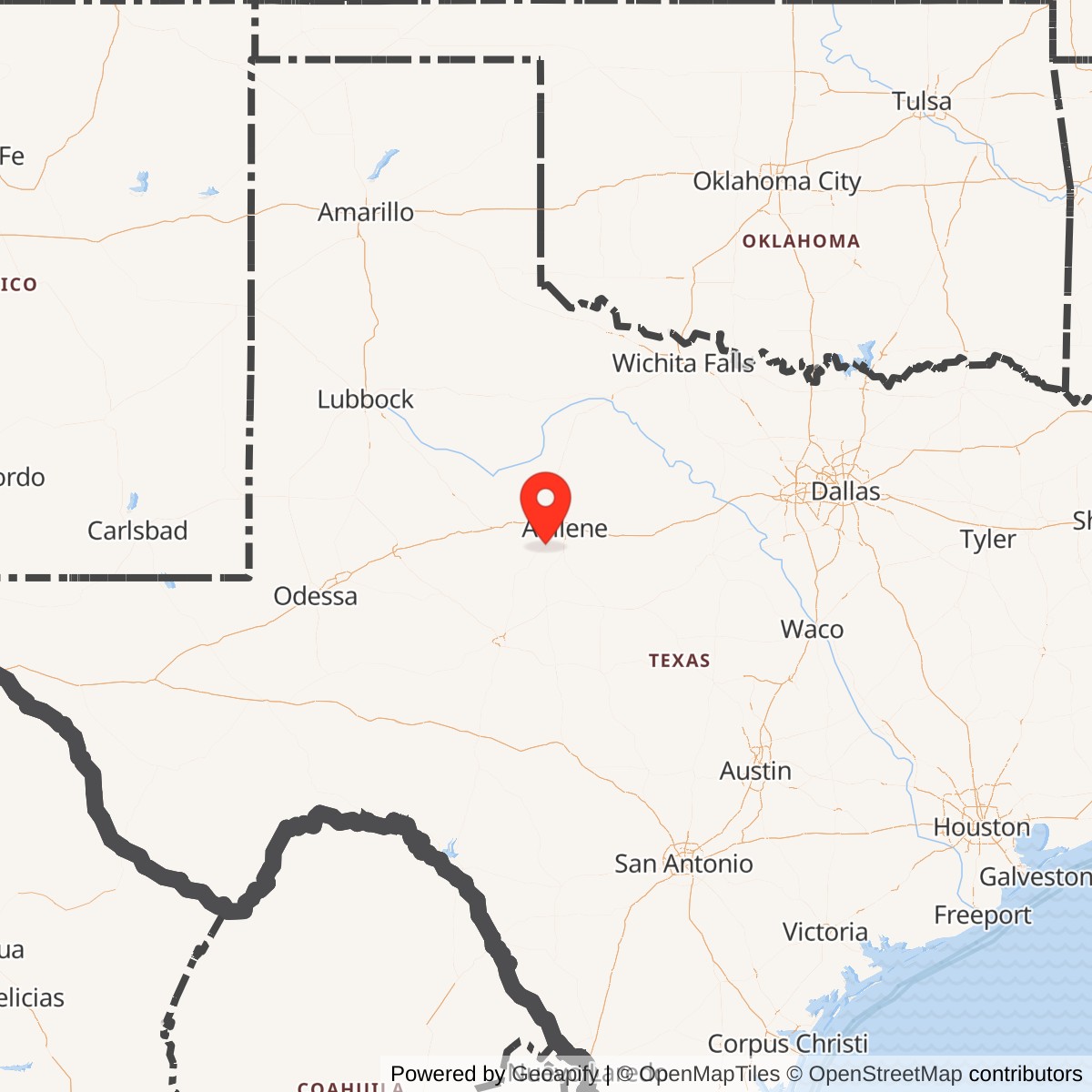 Map showing location of Nike Site DY-50C, Texas