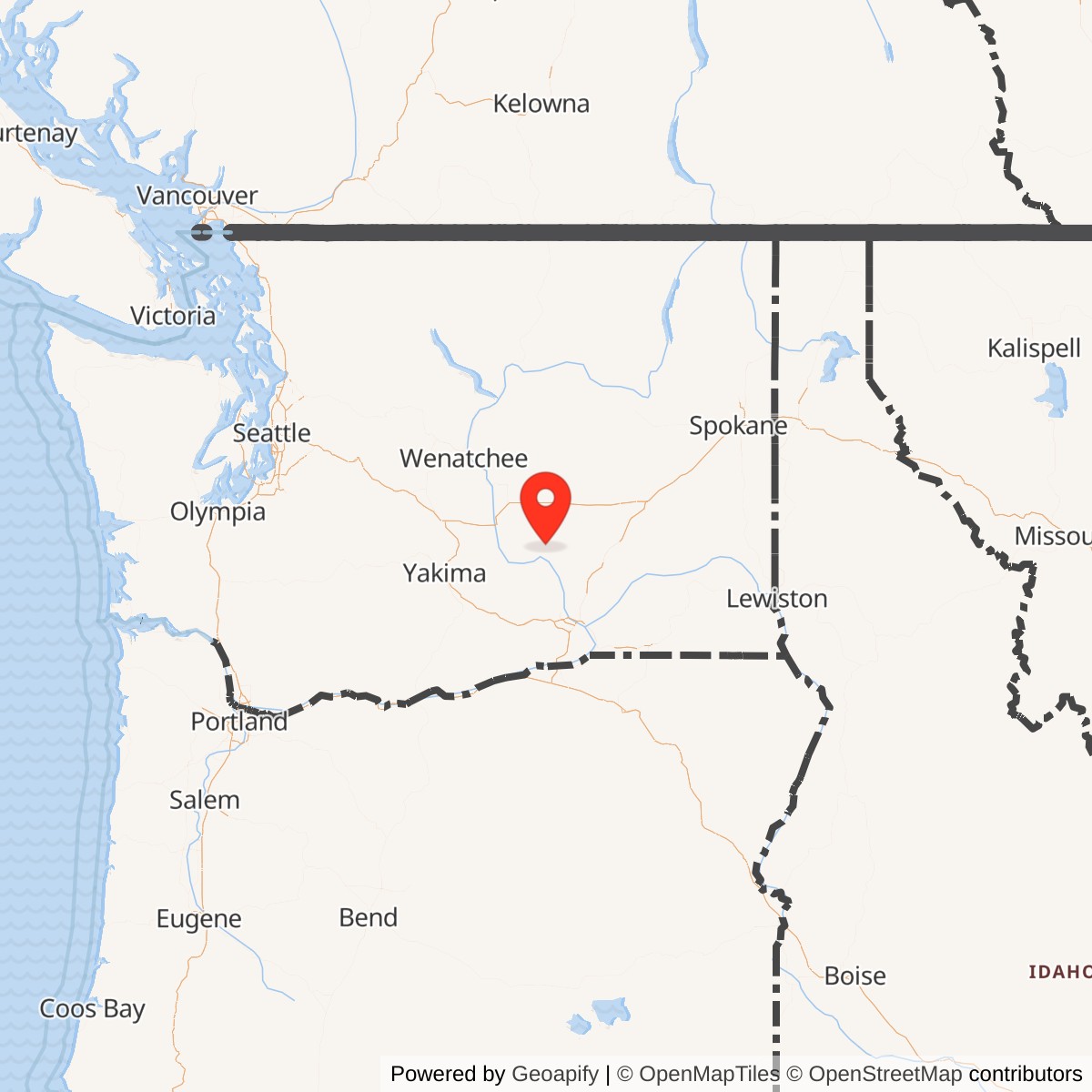 Map showing location of Nike Missile Site H-06 IFC, Washington