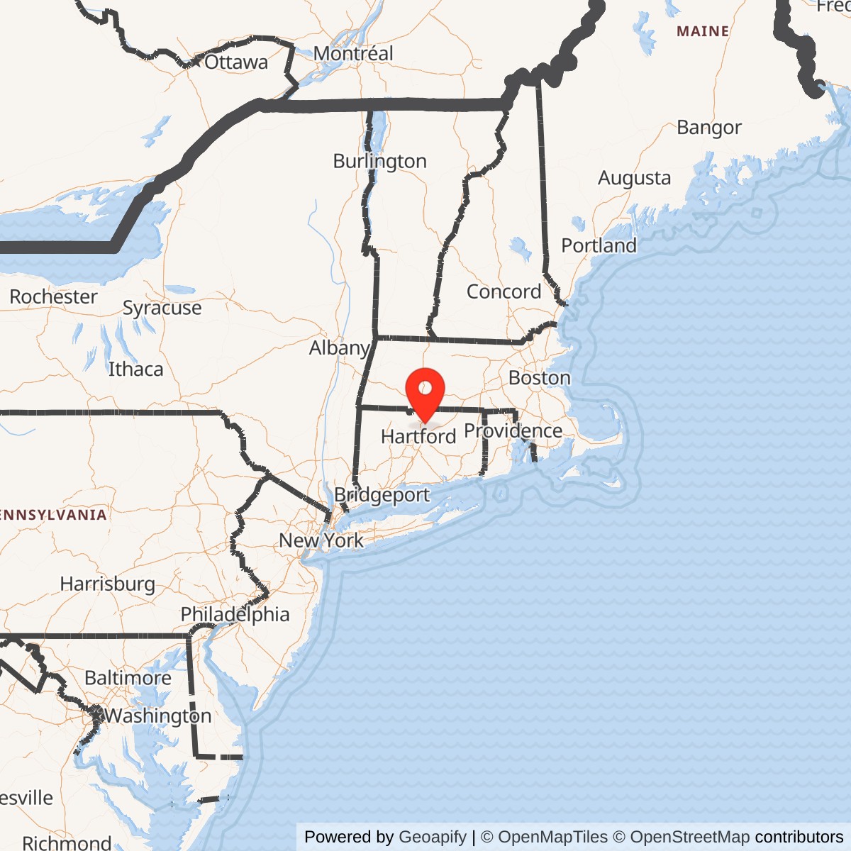 Map showing location of Nike Site HA-08C, Connecticut