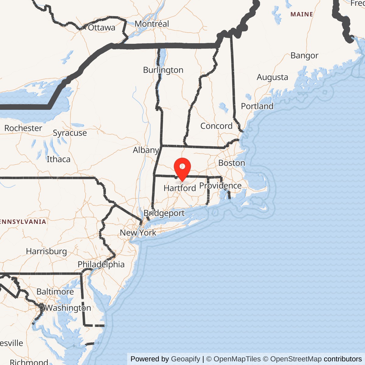 Map showing location of Nike Site HA-08L, Connecticut