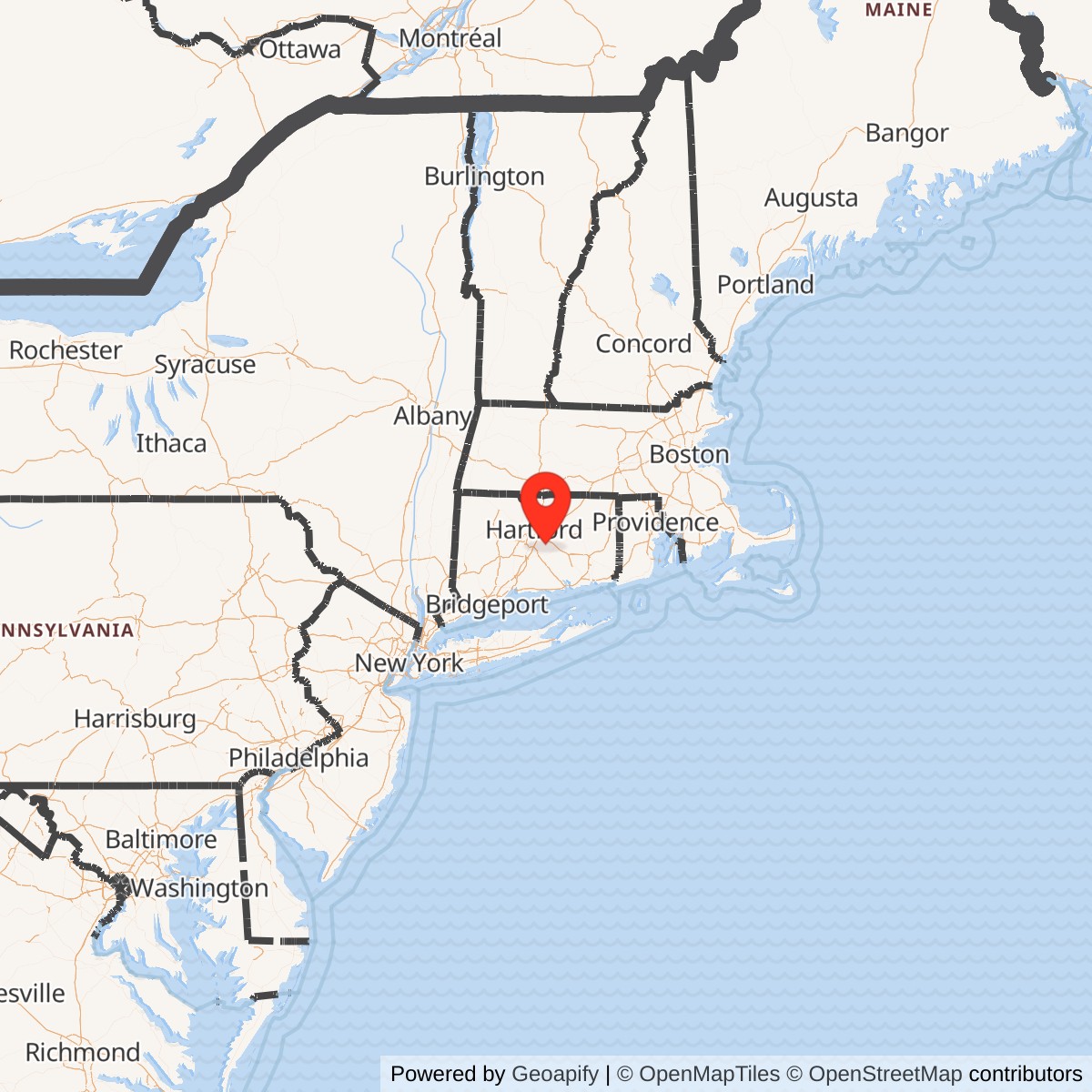 Map showing location of Nike Site HA-36L, Connecticut