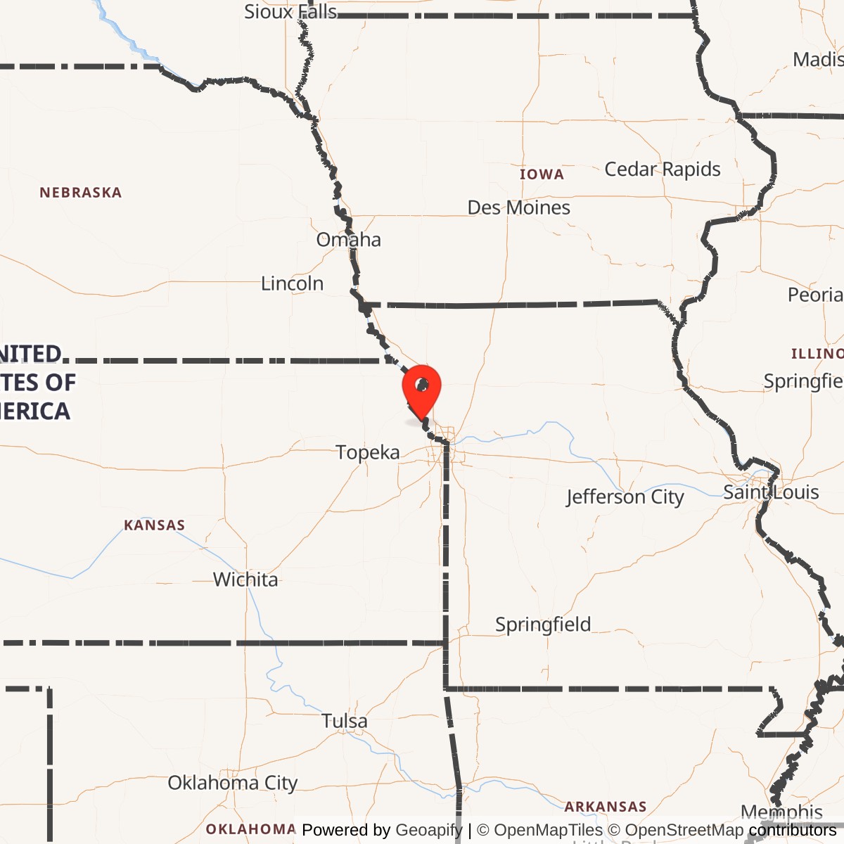 Map showing location of Nike Site KC-80L, Kansas