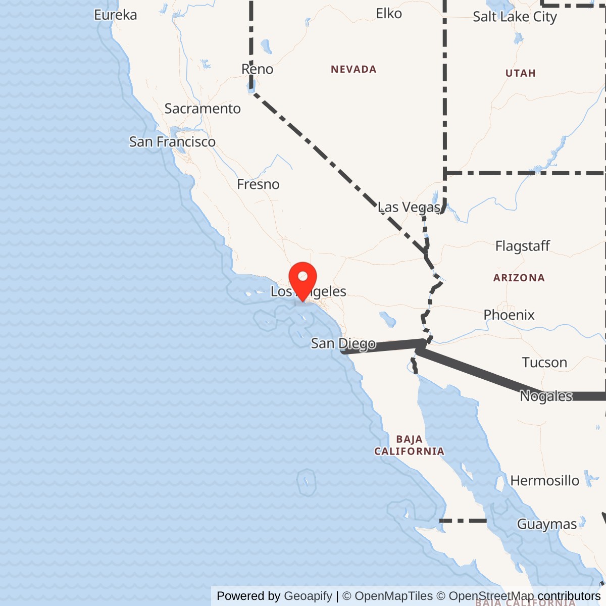 Map showing location of Nike Site LA-55 Launch Area, California