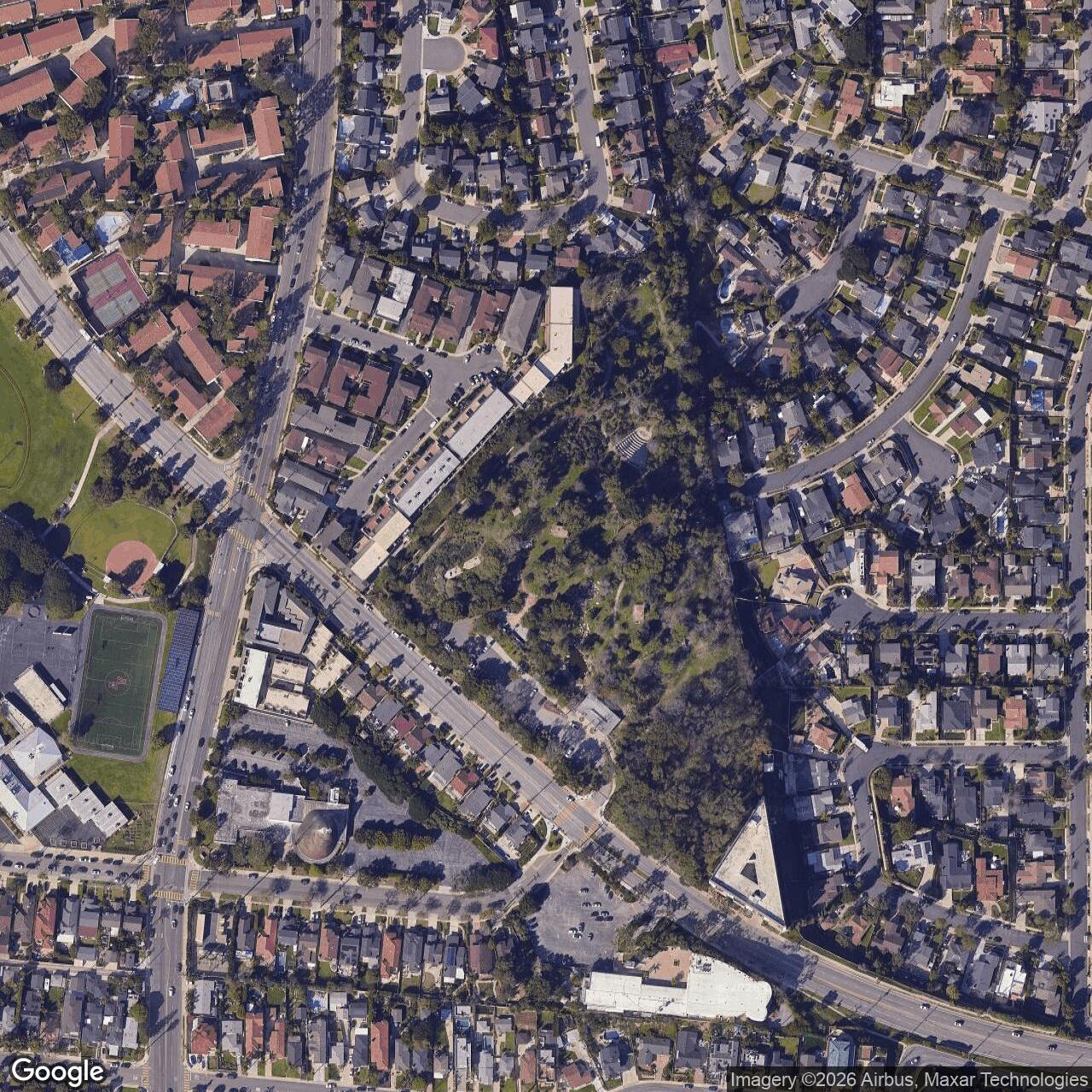 Current Google Satellite Image of Nike Site LA-57 IFC, California