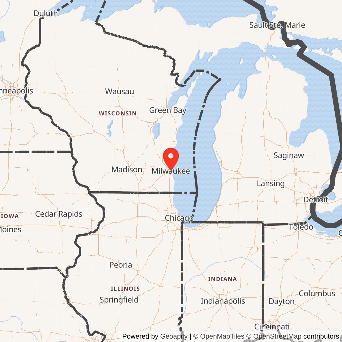 Map showing location of Nike Site M-20 Launch Area, Wisconsin