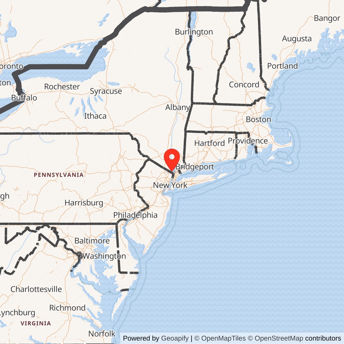 Map showing location of Nike Site NY-03L, New York