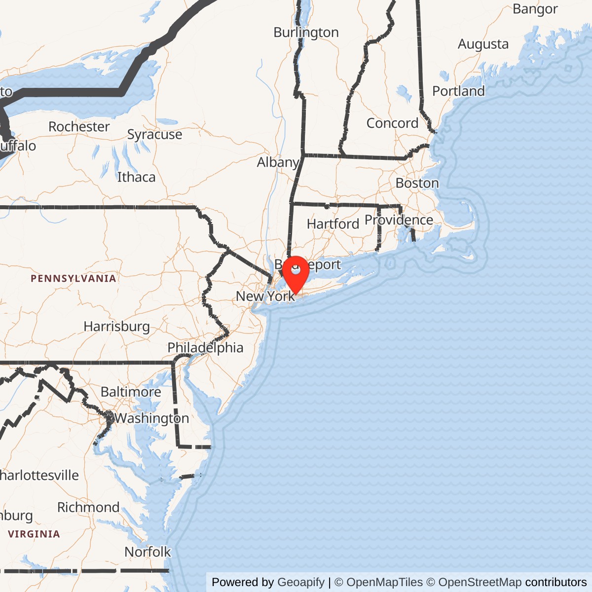 Map showing location of Nike Site NY-24, New York