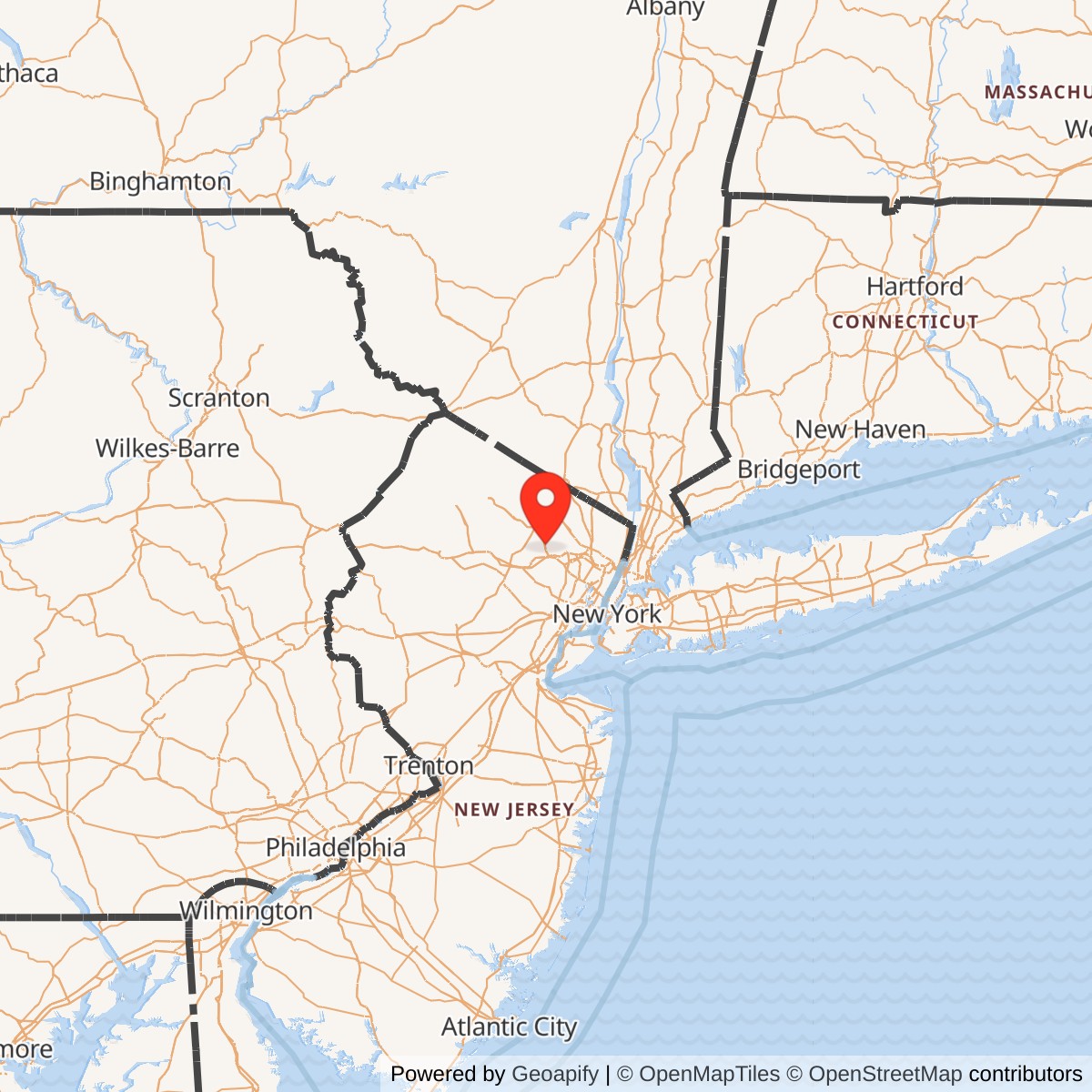 Map showing location of Nike Site NY-88L, New Jersey