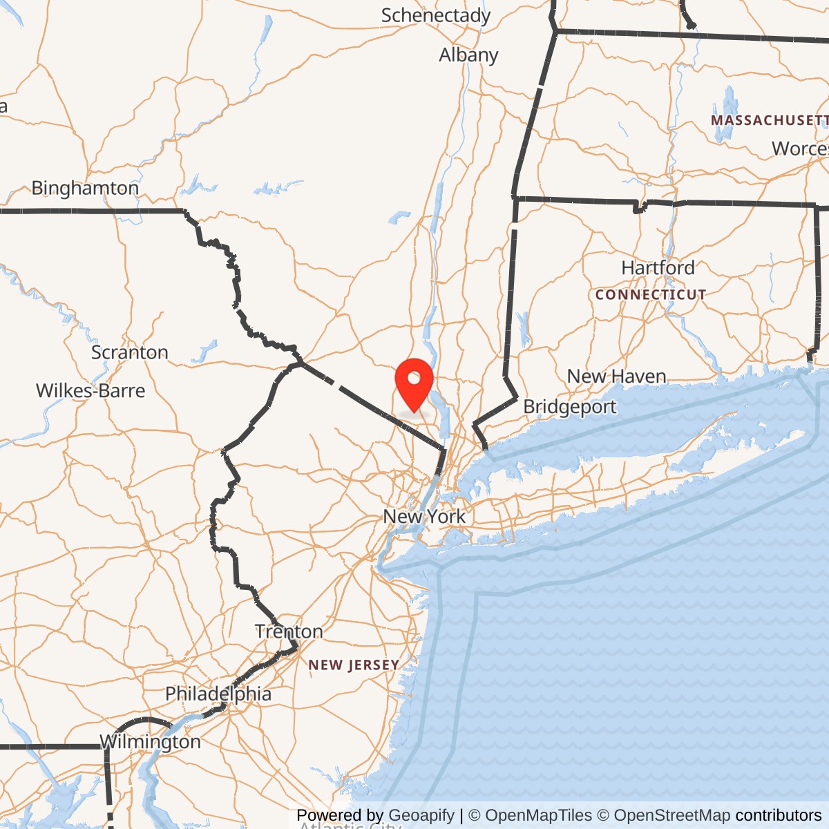Map showing location of Nike Site NY-99C, New Jersey