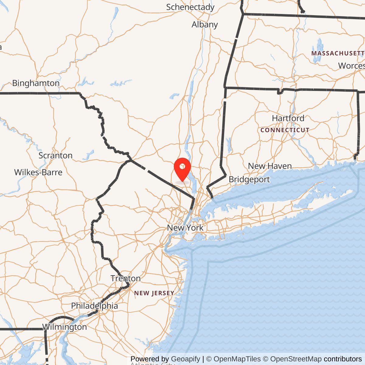 Map showing location of Nike Site NY-99L, New Jersey