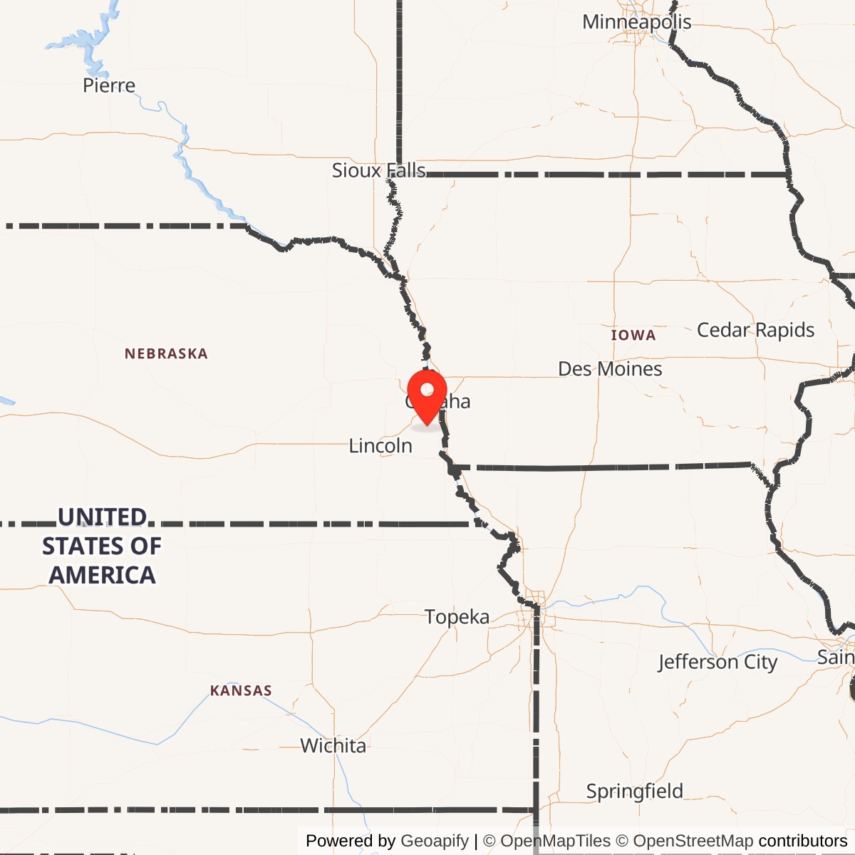 Map showing location of Nike Site OF-60C, Nebraska