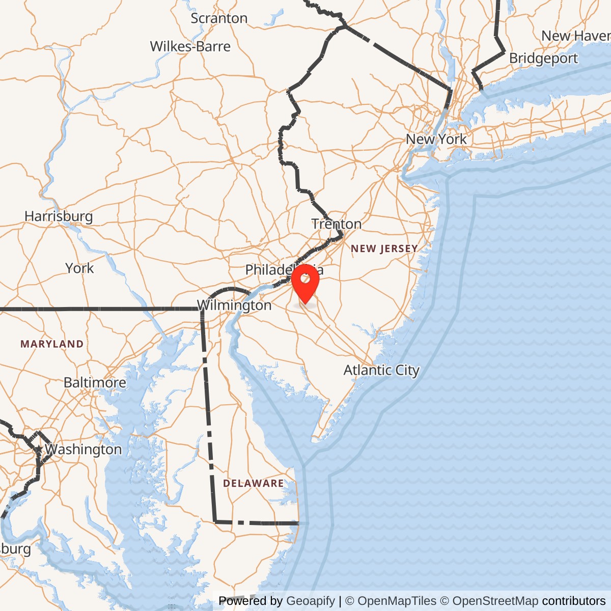 Map showing location of Nike Site PH-41L, New Jersey