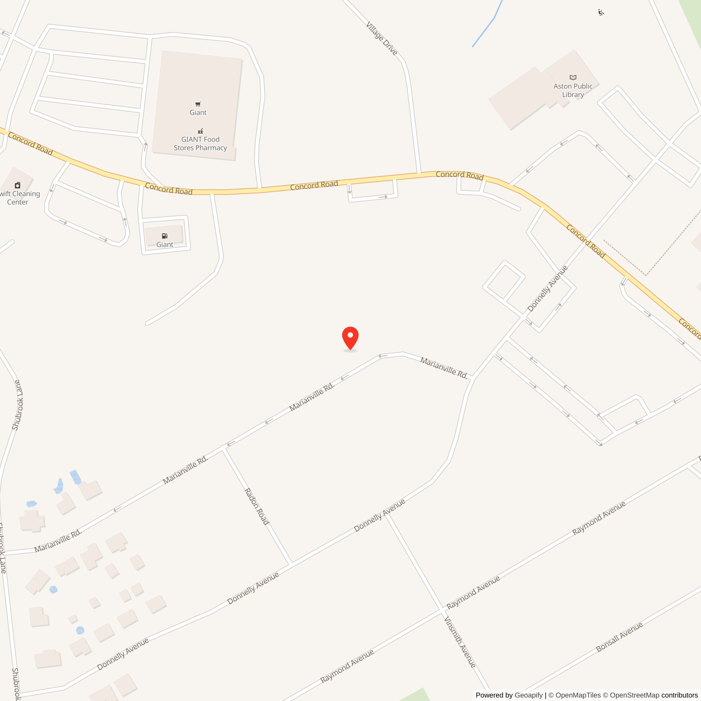 Map showing location of Nike Site PH-67C, Pennsylvania