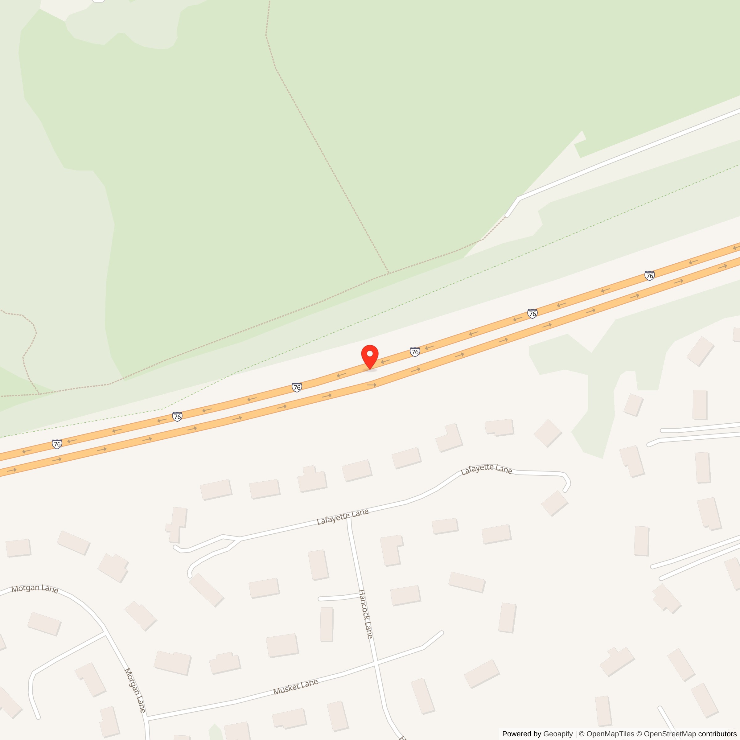 Map showing location of Nike Site PH-82C, Pennsylvania