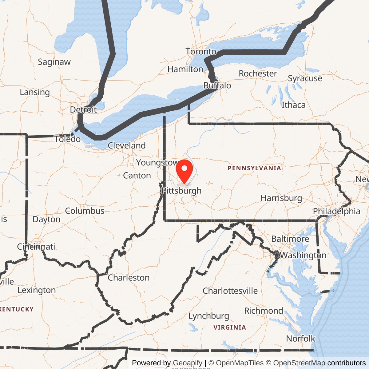 Map showing location of Nike Site PI-03C, Pennsylvania