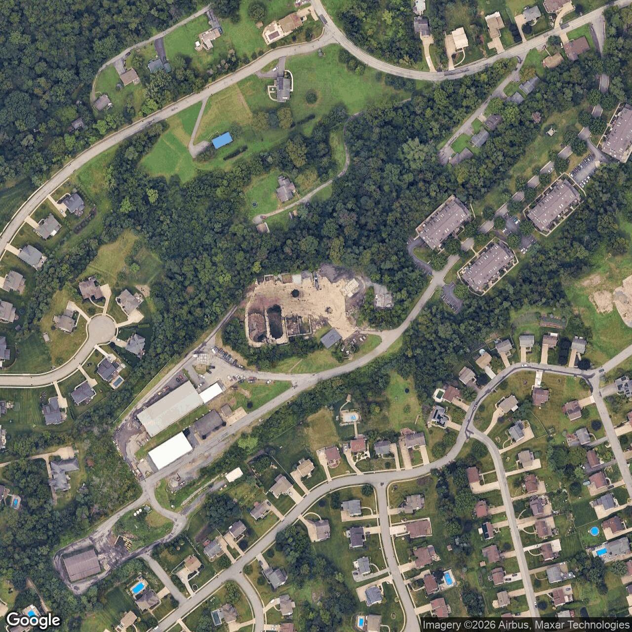 Current Google Satellite Image of Nike Site PI-71C, Pennsylvania