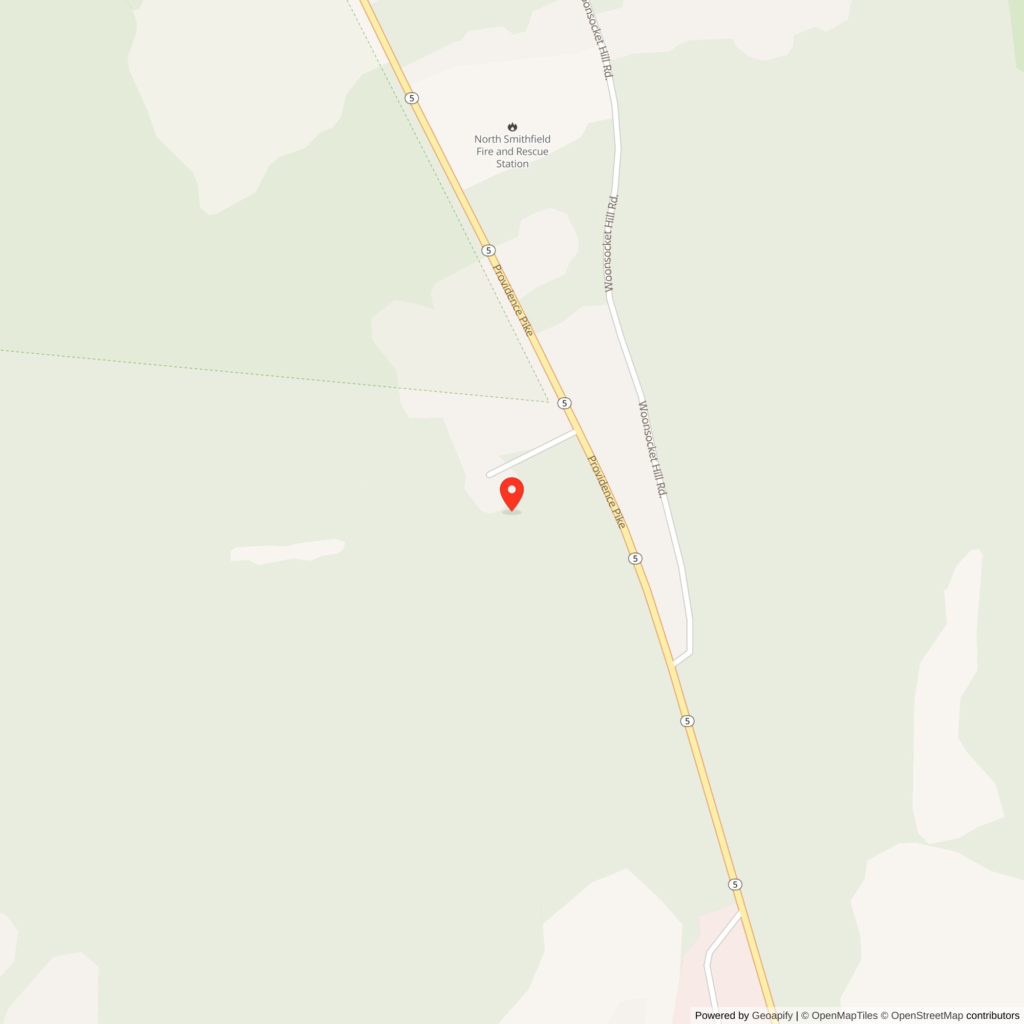 Map showing location of Nike Site PR-99L, Rhode Island