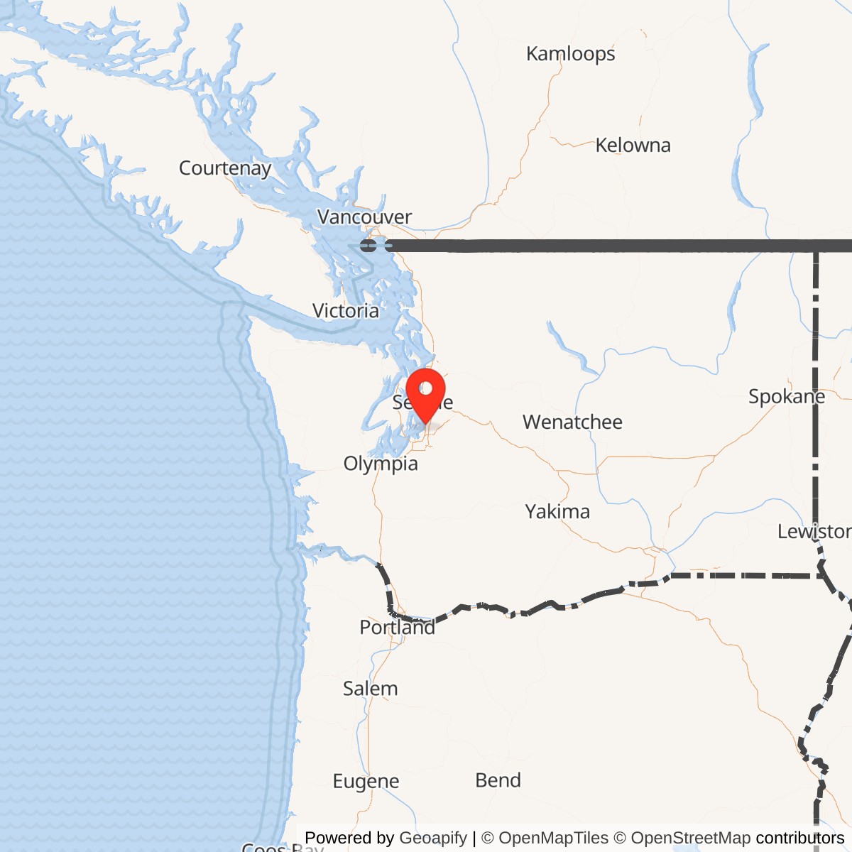 Map showing location of Nike Missile Site S-43 IFC, Washington