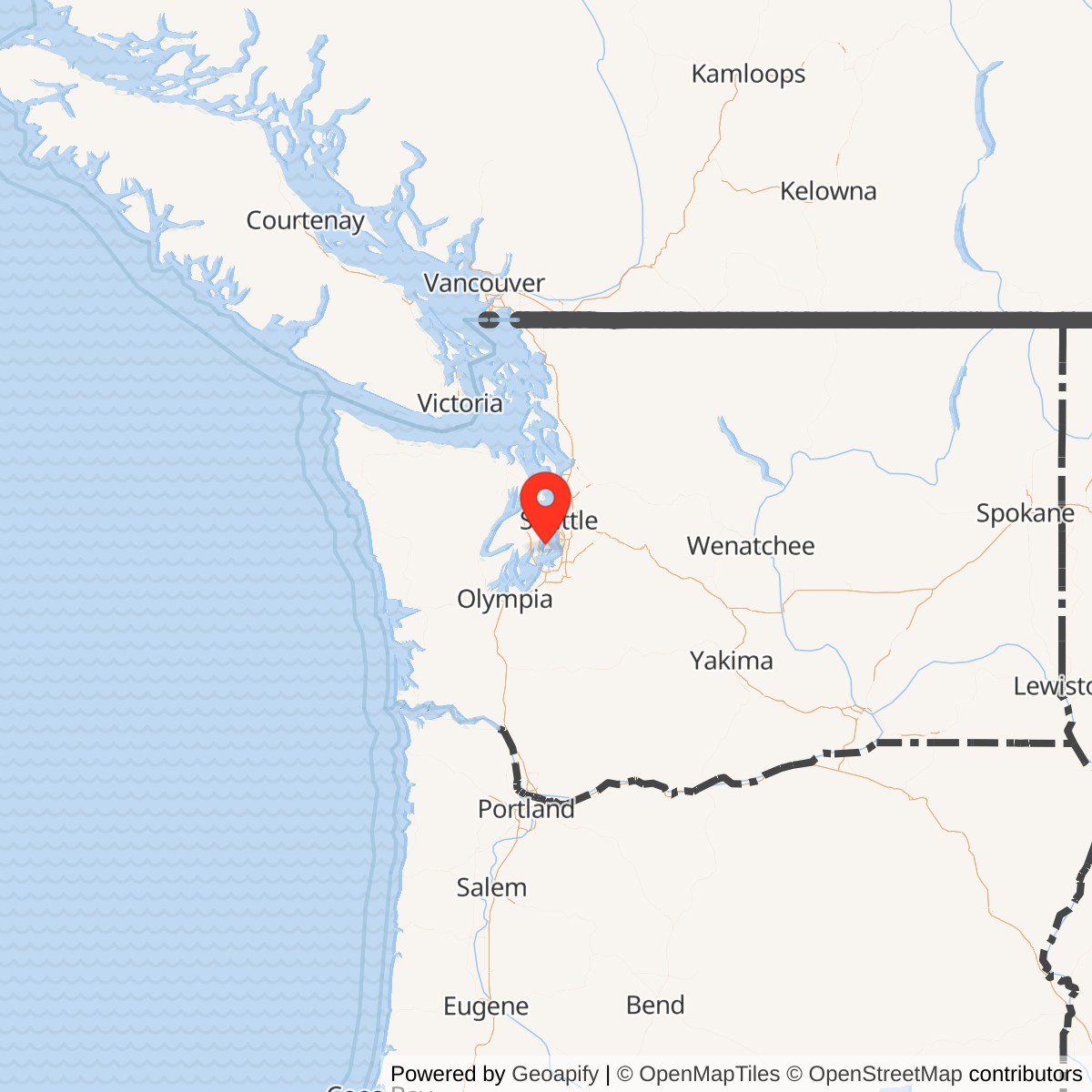 Map showing location of Nike Missile Site S-61 IFC, Washington