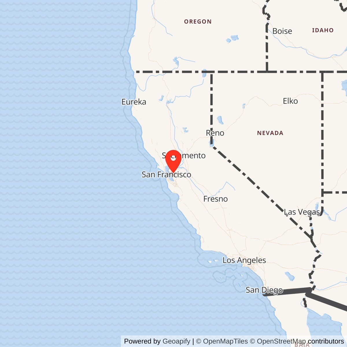 Map showing location of Nike Site SF-25 Launch Area, California